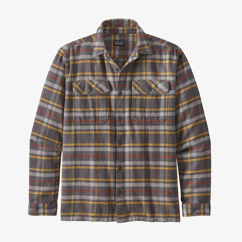 Patagonia Mens LS Fjord Flannel Shirt Independence: Forge Grey